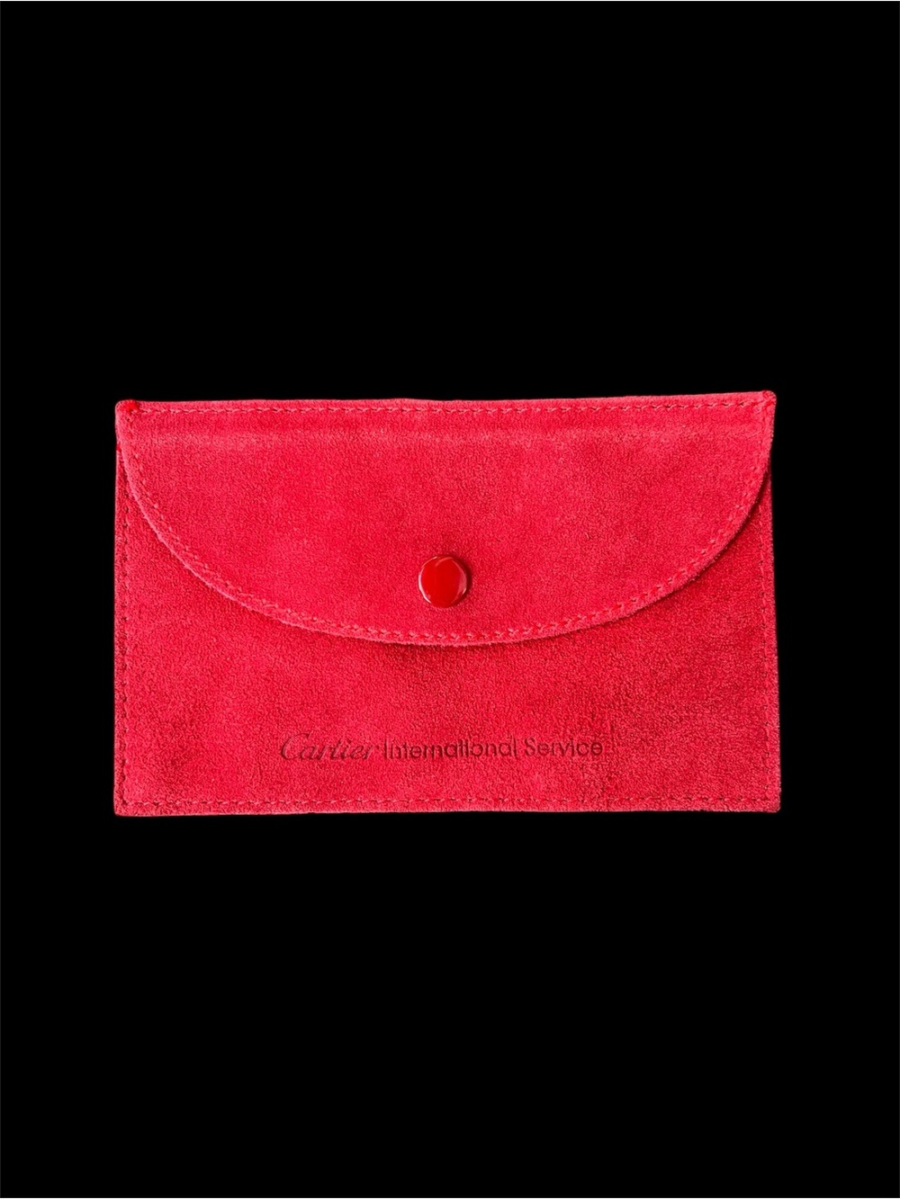Cartier France Travel Pouch for Watch or Bracelet  Suede Leather Red Luxury